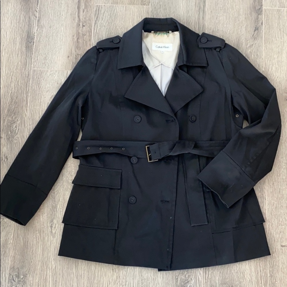 Calvin Klein hip-length trench coat
